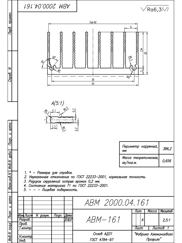 Алюминиевый профиль АВМ-161(вместо HS 117)