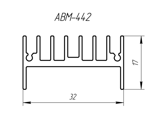 Алюминиевый радиаторный профиль АВМ-442 <br> аналог HS 107