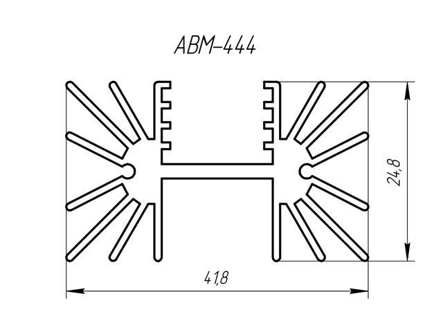 Алюминиевый радиаторный профиль АВМ-444 <br> аналог HS 211